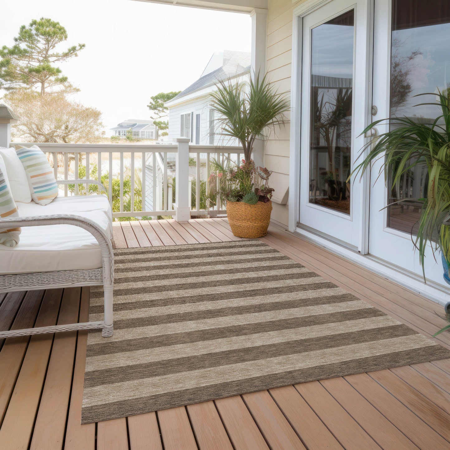 Addison Rugs Fluid Mirage Coffee Washable Indoor-Outdoor Rug