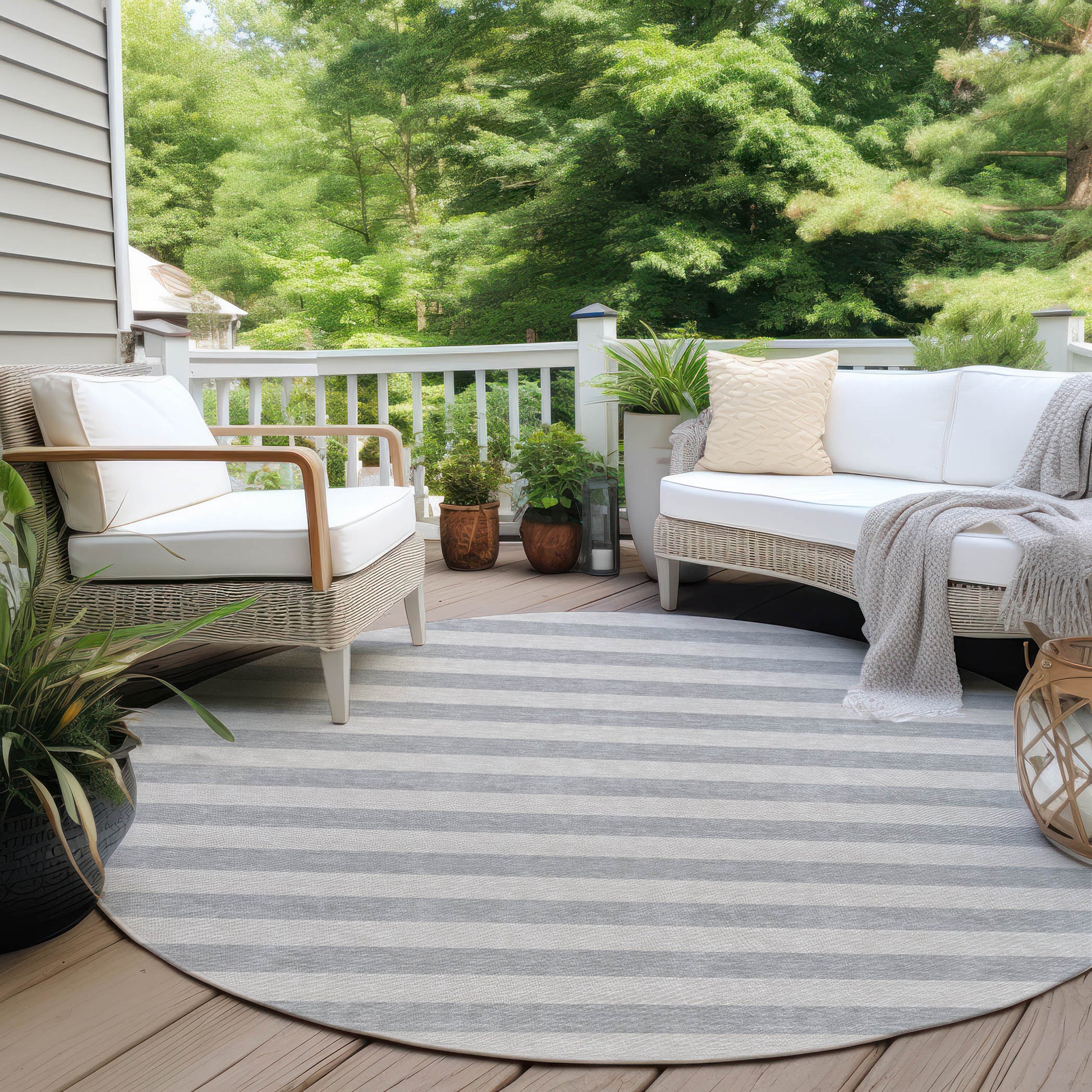 Addison Rugs Fluid Mirage Pewter Washable Indoor-Outdoor Rug