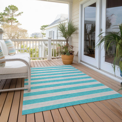 Addison Rugs Fluid Mirage Turquoise Washable Indoor-Outdoor Rug