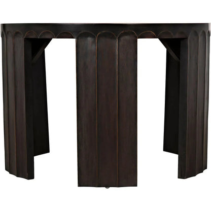 Noir Fluted Side Table, Pale Light Brown Trim