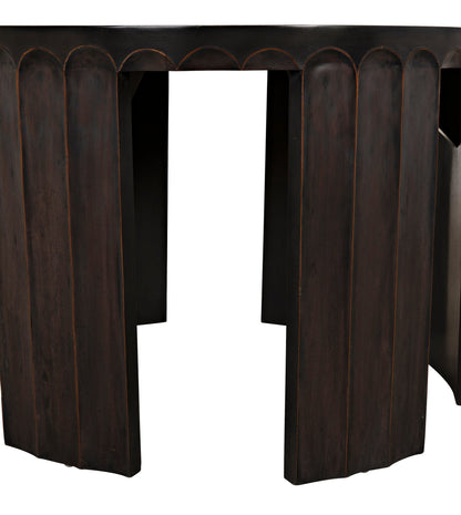 Fluted Side Table, Pale with Light Brown Trim-Side Tables-Noir-Sideboards and Things