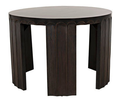 Fluted Side Table, Pale with Light Brown Trim-Side Tables-Noir-Sideboards and Things