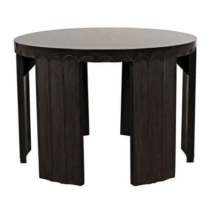 Fluted Side Table, Pale with Light Brown Trim-Side Tables-Noir-Sideboards and Things