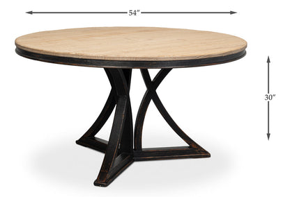 Flying Buttress Dining Table Antique Black-Dining Tables-Sarreid-LOOMLAN