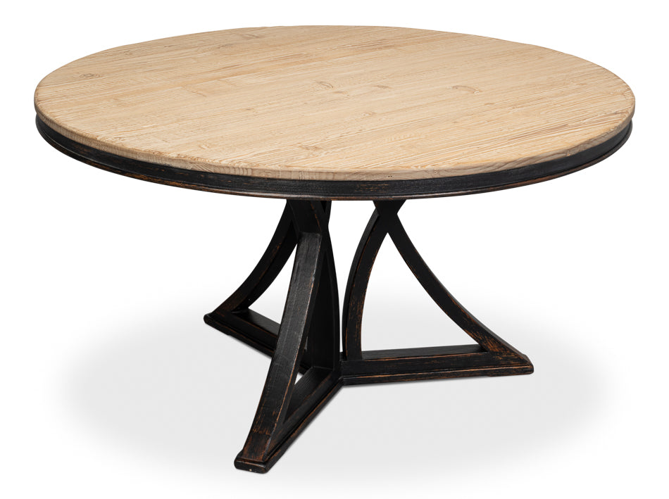 Flying Buttress Dining Table Antique Black-Dining Tables-Sarreid-LOOMLAN