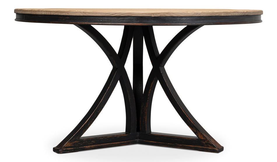 Flying Buttress Dining Table Antique Black-Dining Tables-Sarreid-LOOMLAN