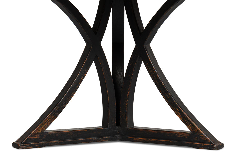 Flying Buttress Dining Table Antique Black-Dining Tables-Sarreid-LOOMLAN