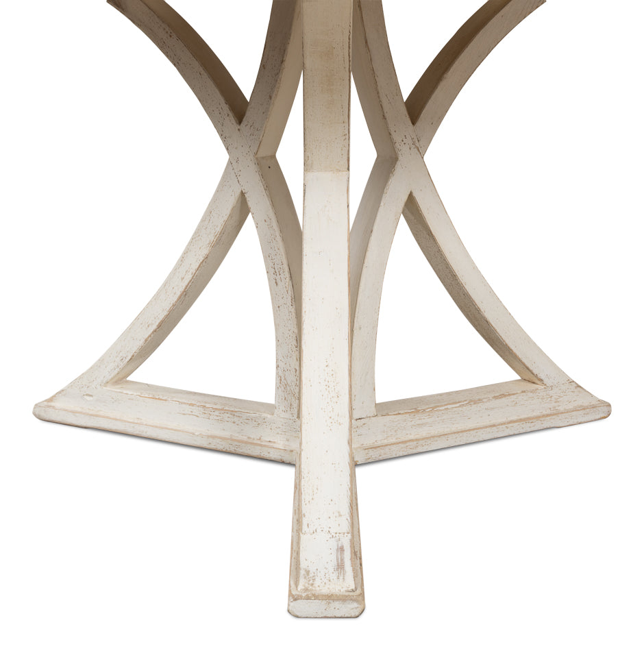 Flying Buttress Dining Table Antique White-Dining Tables-Sarreid-LOOMLAN