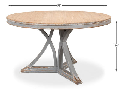 Flying Buttress Dining Table Grey-Dining Tables-Sarreid-LOOMLAN