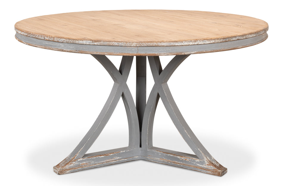 Flying Buttress Dining Table Grey-Dining Tables-Sarreid-LOOMLAN