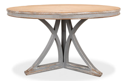 Flying Buttress Dining Table Grey-Dining Tables-Sarreid-LOOMLAN