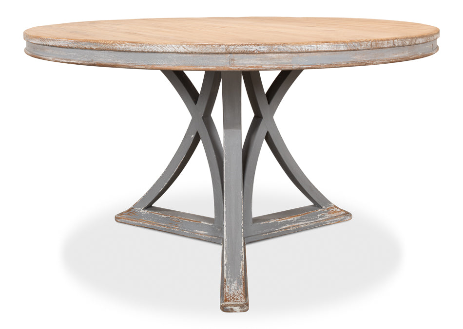 Flying Buttress Dining Table Grey-Dining Tables-Sarreid-LOOMLAN