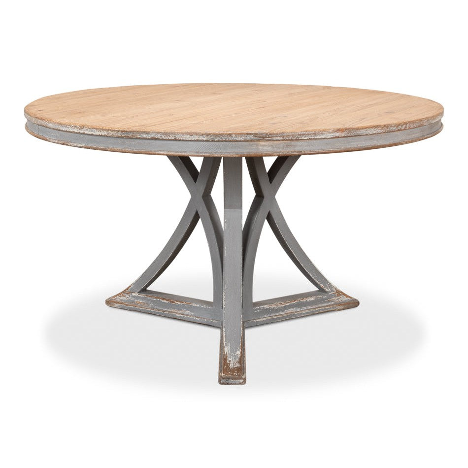 Flying Buttress Dining Table Grey-Dining Tables-Sarreid-LOOMLAN