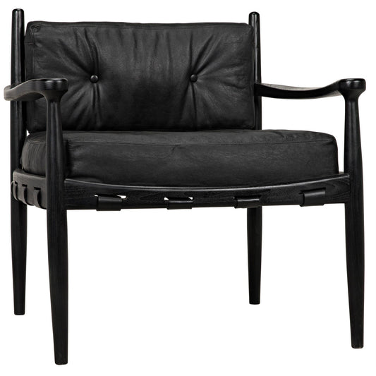 Fogel Wood Black Lounge Chair-Accent Chairs-Noir-Sideboards and Things