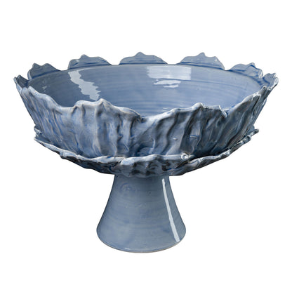 Foliage Ceramic Footed Compote