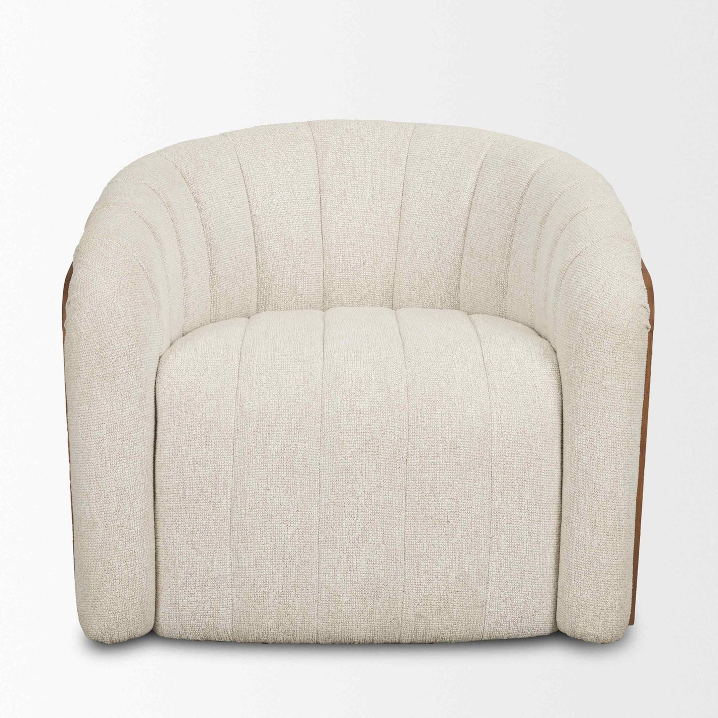 Fonda Cream Fabric Swivel Club Chair