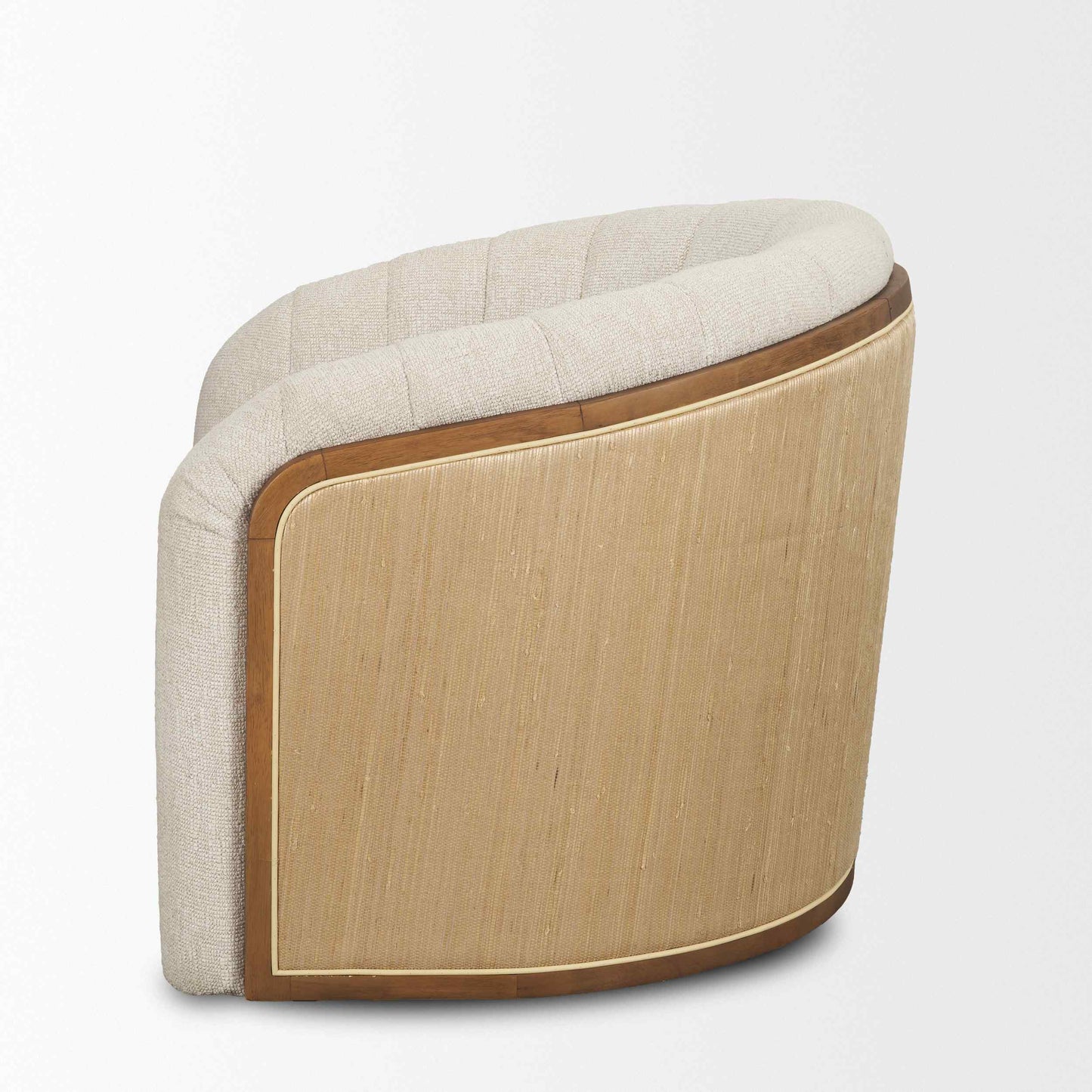 Fonda Cream Fabric Swivel Club Chair