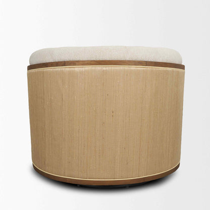 Fonda Cream Fabric Swivel Club Chair