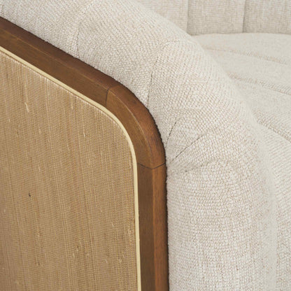 Fonda Cream Fabric Swivel Club Chair