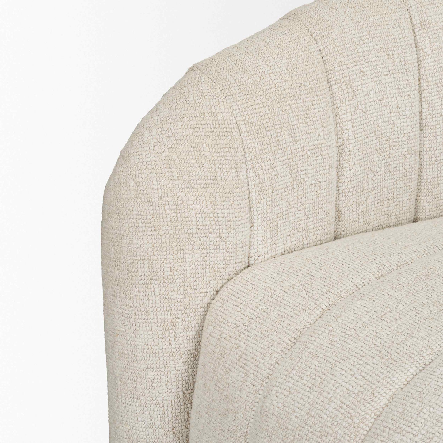 Fonda Cream Fabric Swivel Club Chair