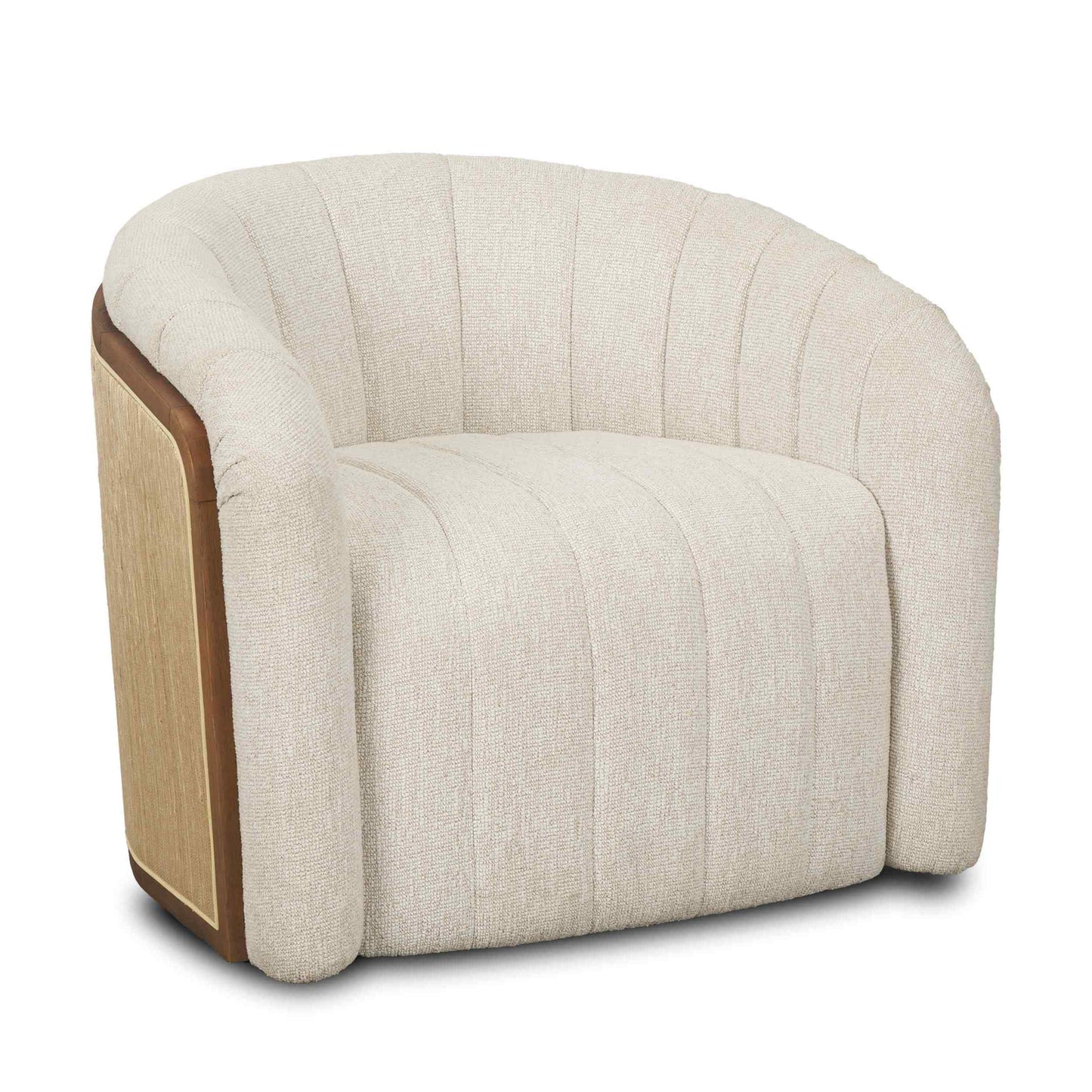 Fonda Cream Fabric Swivel Club Chair