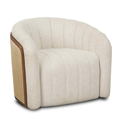 Fonda Cream Fabric Swivel Club Chair