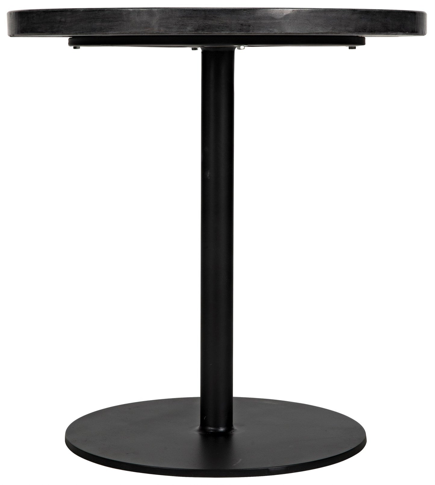 Ford Steel and Marble Low Round Side Table-Side Tables-Noir-Sideboards and Things