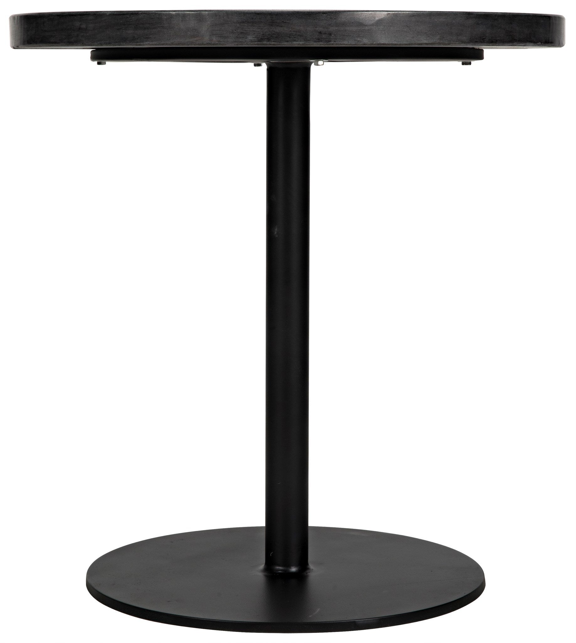 Ford Steel and Marble Low Round Side Table-Side Tables-Noir-Sideboards and Things