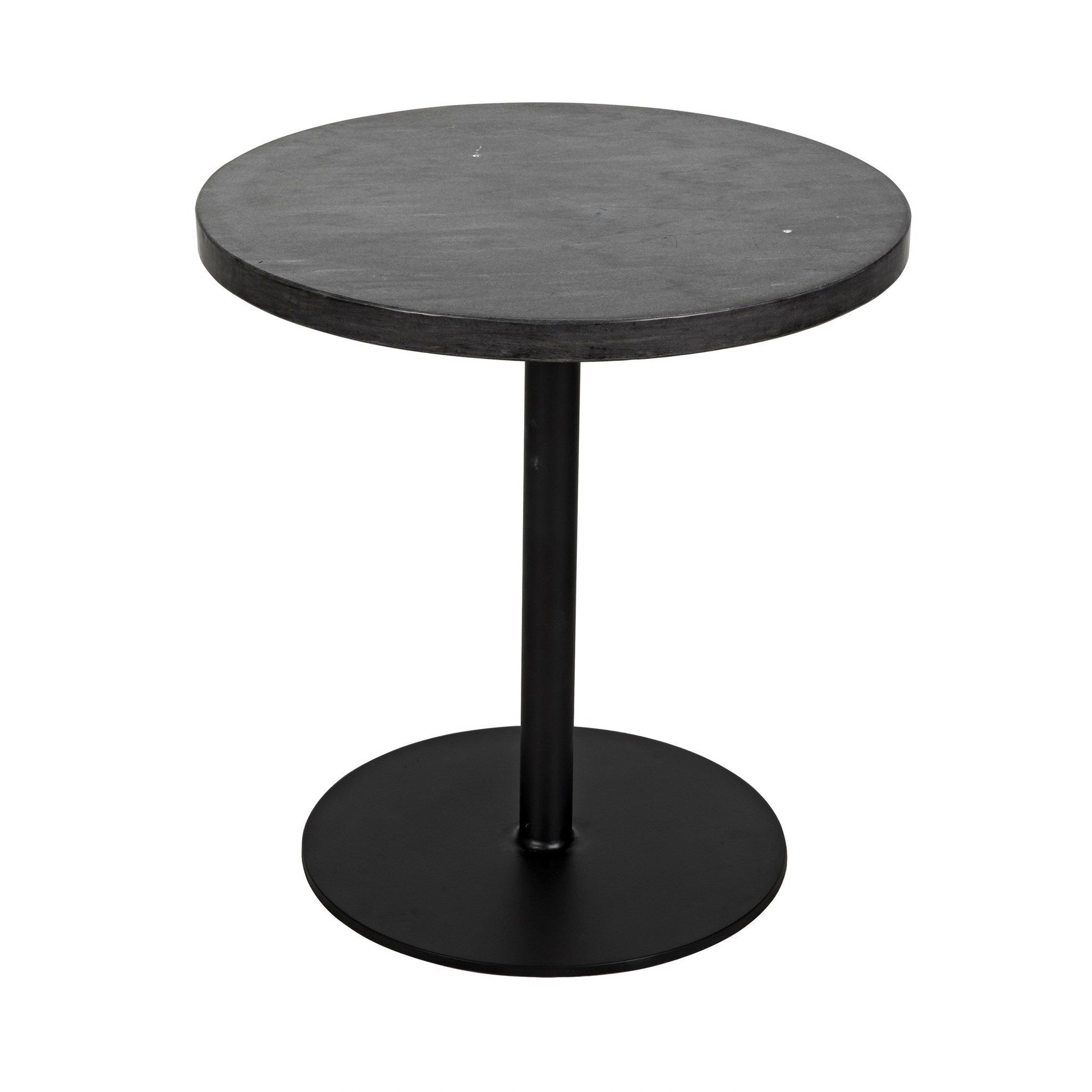 Ford Steel and Marble Low Round Side Table-Side Tables-Noir-Sideboards and Things