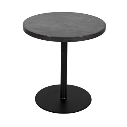 Ford Steel and Marble Low Round Side Table-Side Tables-Noir-Sideboards and Things