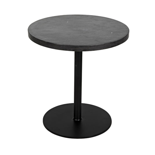 Ford Steel and Marble Low Round Side Table-Side Tables-Noir-Sideboards and Things