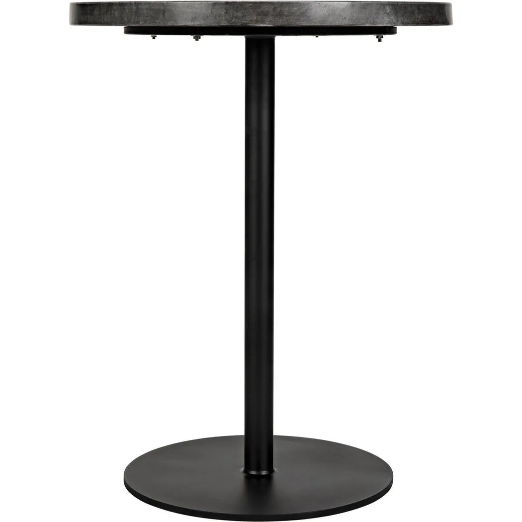 Ford Steel and Marble Tall Round Side Table
