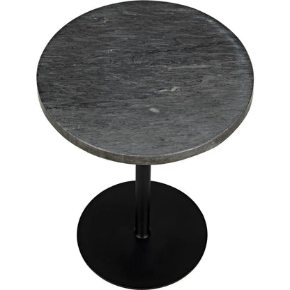 Ford Steel and Marble Tall Round Side Table