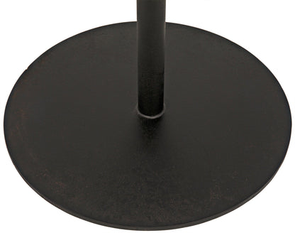 Ford Teak Wooda and Steel Base Small Round Side Table-Side Tables-Noir-Sideboards and Things