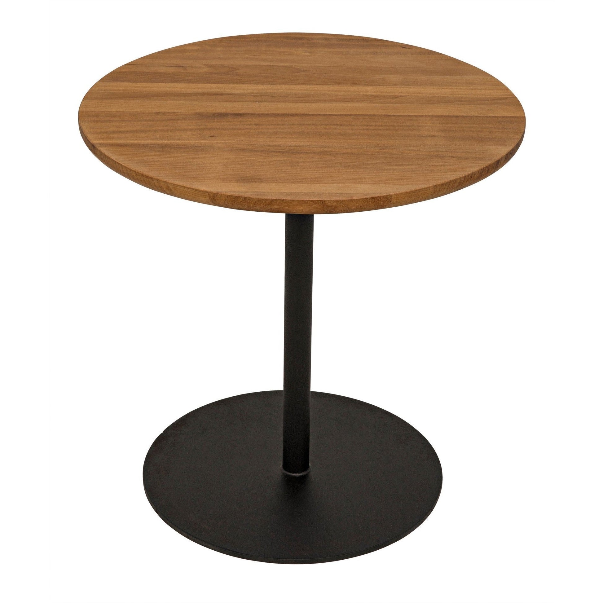 Ford Teak Wooda and Steel Base Small Round Side Table-Side Tables-Noir-Sideboards and Things