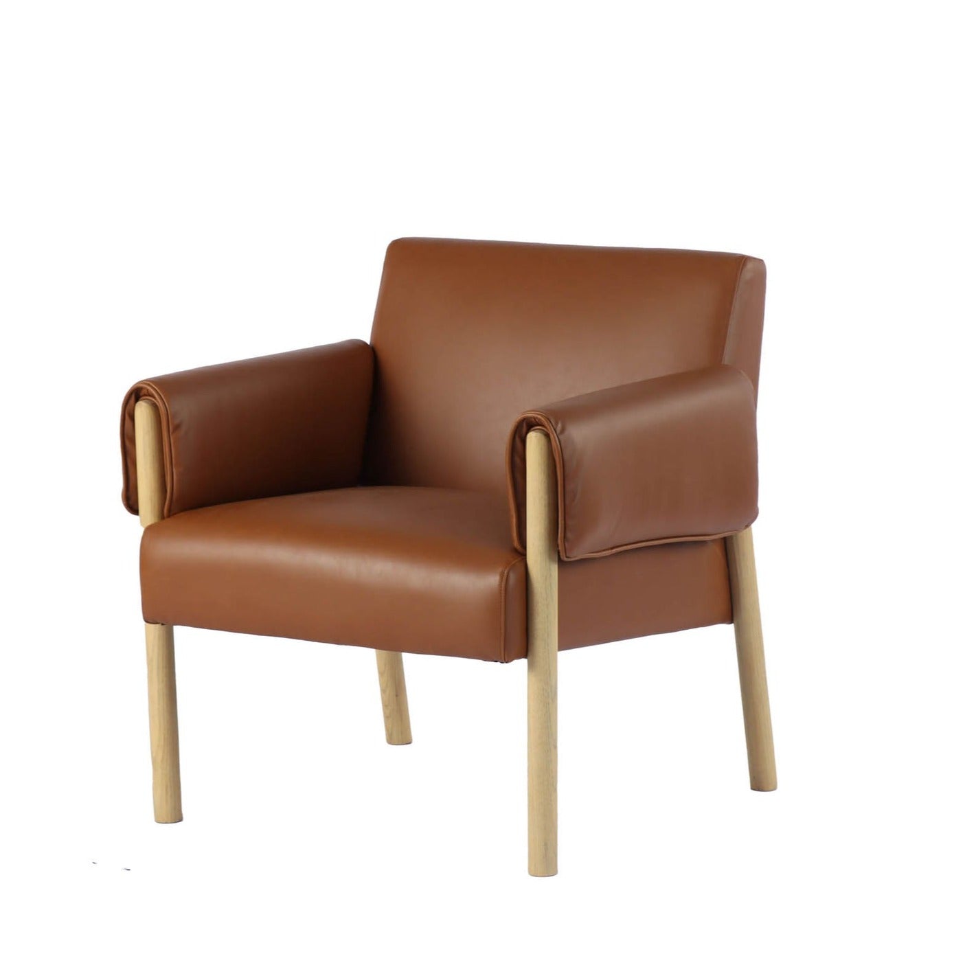 Forest Saddle Leather Accent Chair-Accent Chairs-LH Imports-LOOMLAN