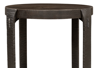 Forged Slats Side Table Grey Moleskin Finish-Side Tables-Sarreid-LOOMLAN