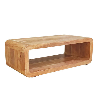 LH Home Form Curve Natural Wooden Coffee Table
