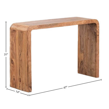 LH Home Form Curve Natural Wooden Console Table
