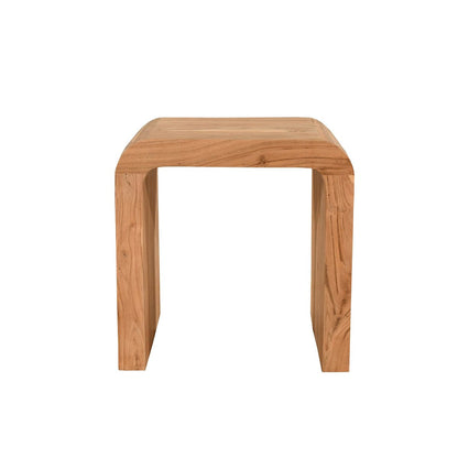 LH Home Form Curve Natural Wooden Side Table