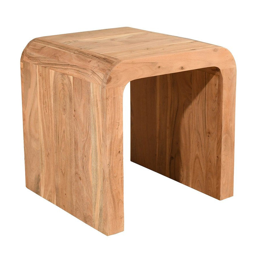 LH Home Form Curve Natural Wooden Side Table