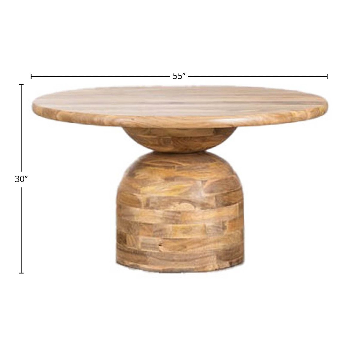 LH Home Form Natural Wooden Round Dining Table