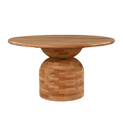 LH Home Form Natural Wooden Round Dining Table