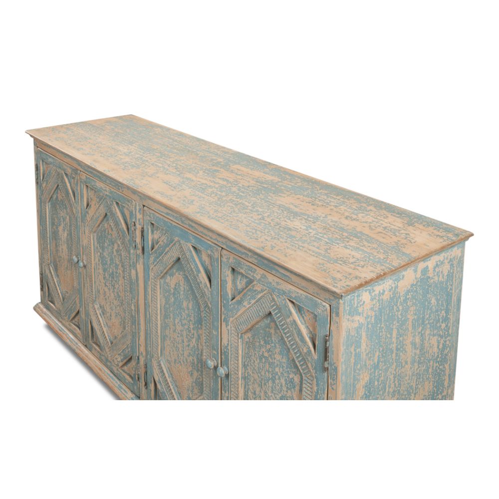 Four Diamonds Sideboard Blue-Sideboards-Sarreid-LOOMLAN