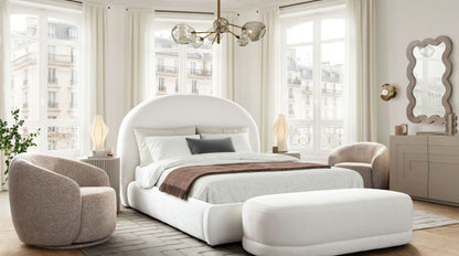 Diamond Sofa Fox Performance Fabric Oval Bedroom Bench