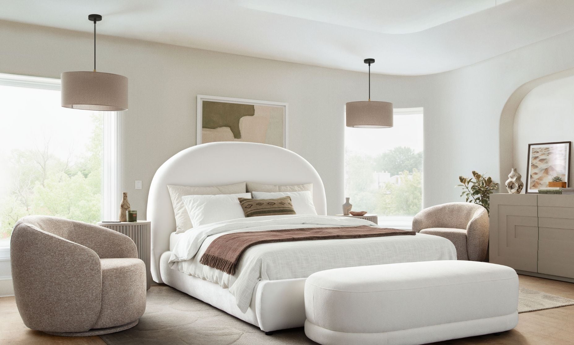 Diamond Sofa Fox White Performance Fabric Bed