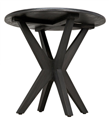 Fox Wood Round Side Table-Side Tables-Noir-Sideboards and Things