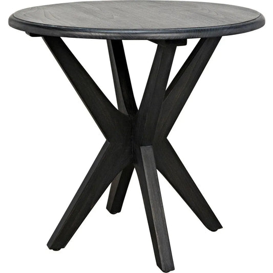 Noir Fox Wood Round Side Table