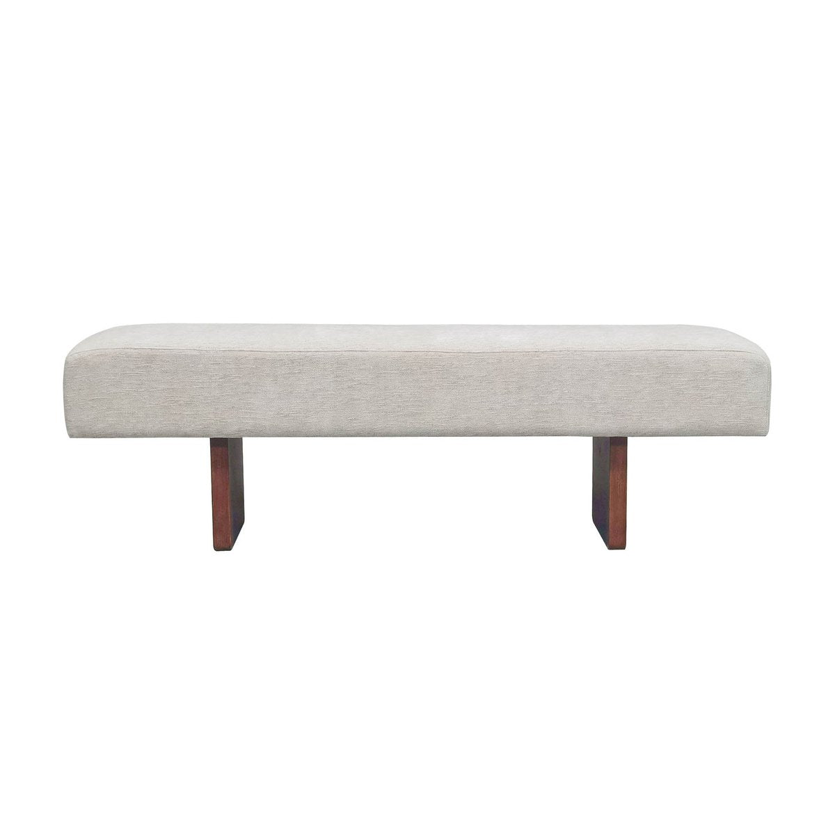 LH Home Francesca Beige Fabric Bedroom Bench