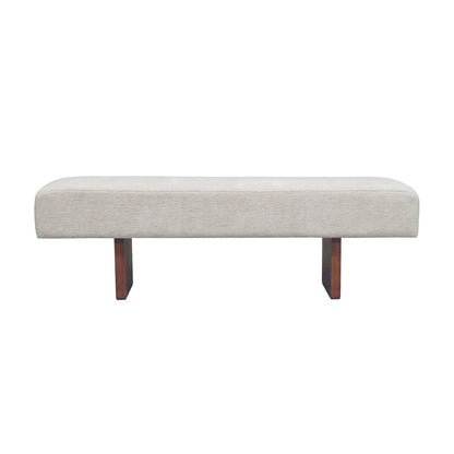 LH Home Francesca Beige Fabric Bedroom Bench